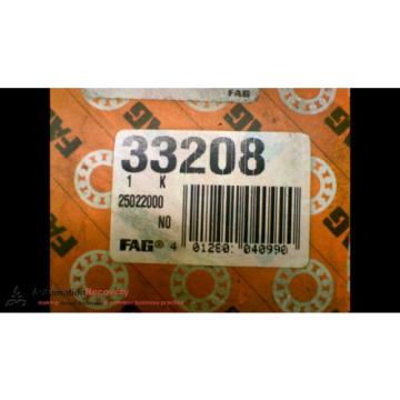 FAG 33208 BEARING 40MM ID 80MM OD 32MM WIDTH, NEW #162288