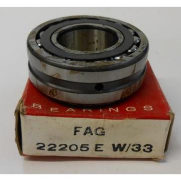 FAG, SPHERICAL ROLLER BEARING, 22205 E W/33, 22205 E S, 25 X 52 X 18 MM