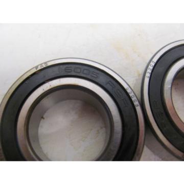 LOT OF 2 FAG 63005 RUBBER SHIELDED SINGLE ROW BALL BEARING