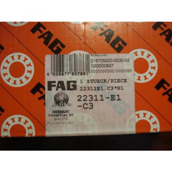 FAG, 22311-E1-C3 Spherical Roller Bearing, 55mm x 120mm x 43mm, 0599eGE2 #5 image