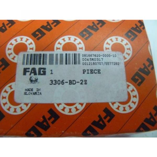 NEW FAG 3306-BD-2Z ANGULAR CONTACT BALL BEARING #3 image