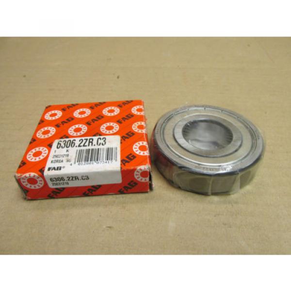 NIB FAG 6306-2ZR-C3 BEARING MEATL SHIELD BOTH SIDES 63062ZRC3 6306ZZ 30x72x19 mm #3 image