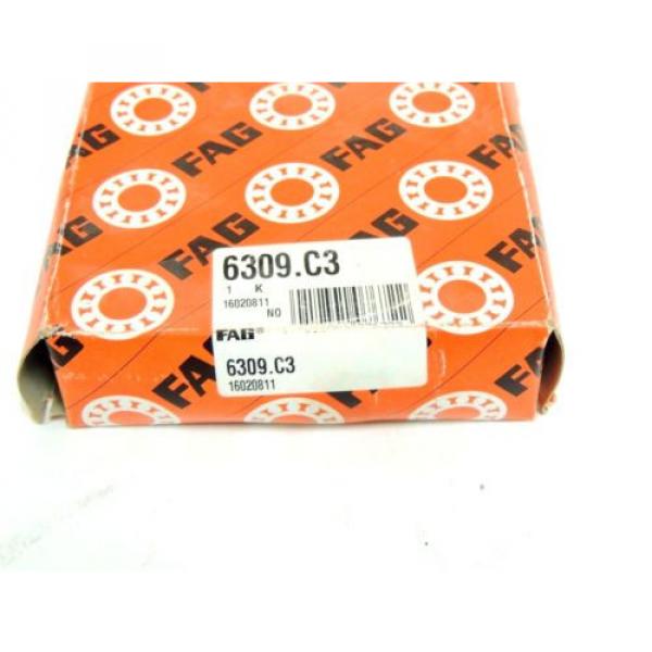 New FAG Ball Bearing 6309.C3  45mm ID, 100mm OD, 25mm W  LOT OF 3 #5 image